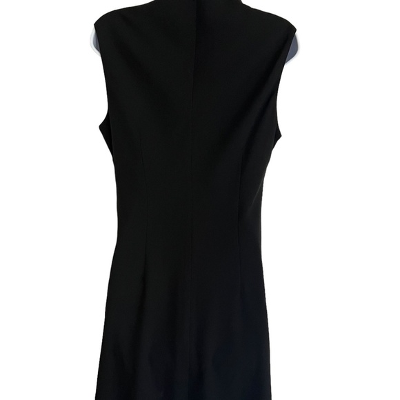 Evan-Picone | Black Fit and Flare Dress | Beaded Front Sleeveless - Picture 5 of 5